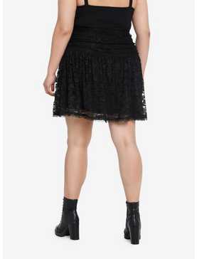 Cosmic Aura Black Lace Overlay Skirt Plus Size, , hi-res