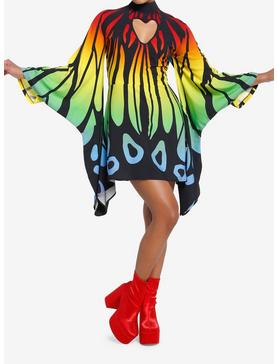 Plus Size Thorn & Fable Rainbow Butterfly Mini Dress, , hi-res