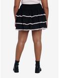 Cosmic Aura Black & Pink Lace Tiered Skirt Plus Size, BLACK, alternate