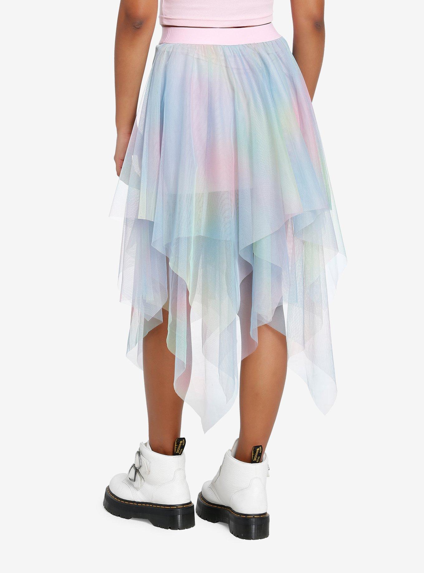 Sweet Society Rainbow Hanky Hem Tulle Skirt, MULTI, alternate