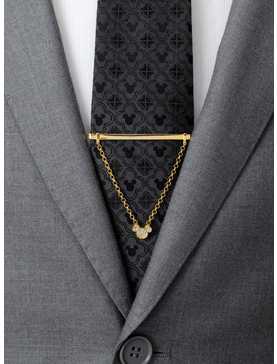 Disney Mickey Mouse Gold Crystal Chain Tie Bar, , hi-res