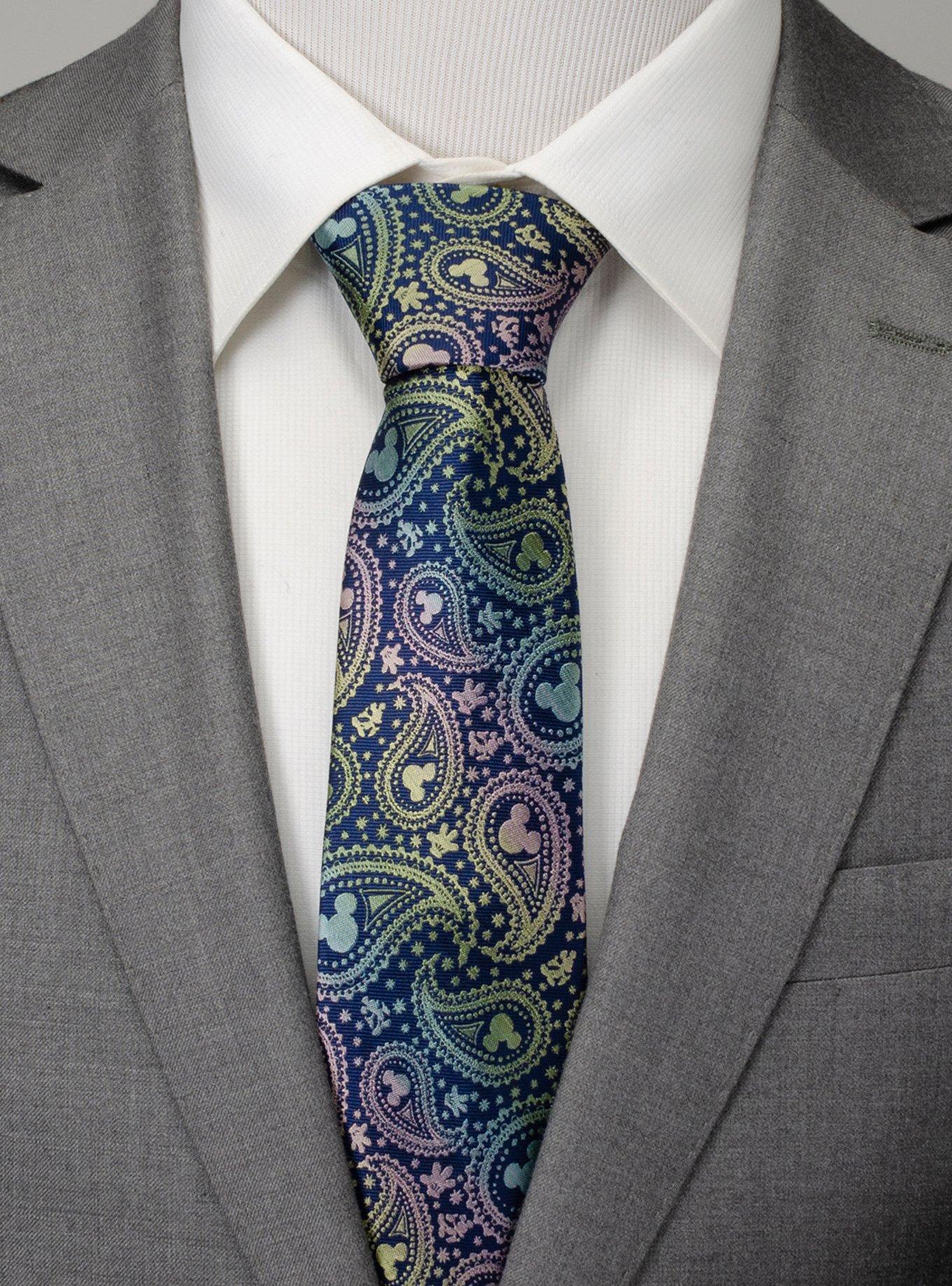 Disney Mickey Mouse Silhouette Iridescent Navy Tie, , hi-res