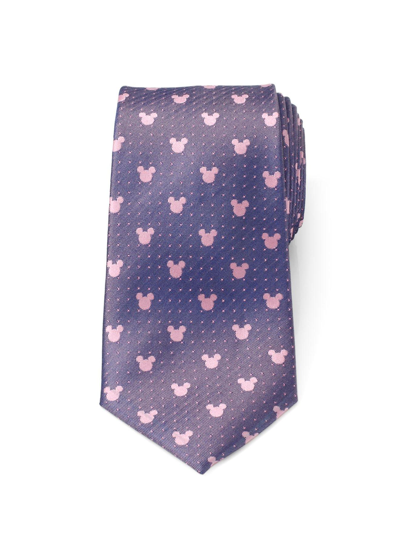 Disney Mickey Mouse Silhouette Purple Pink Dot Tie, , alternate