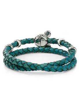 Disney Mickey Mouse Teal Double Wrapped Leather Bracelet, , hi-res