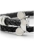 Disney Mickey Mouse Black Double Wrapped Leather Bracelet, , alternate