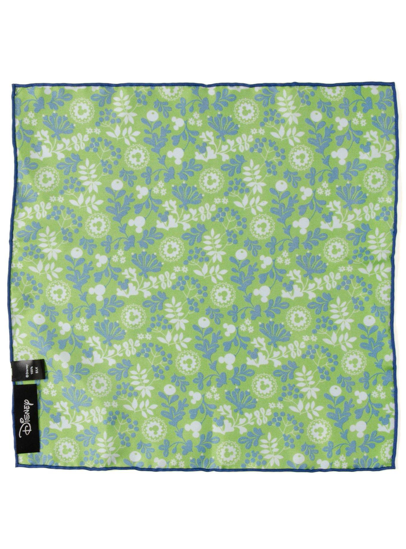 Disney Mickey Mouse Floral Green Pocket Square, , alternate