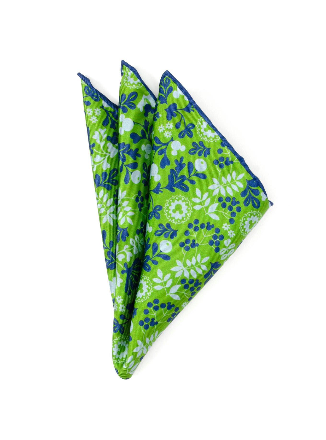 Disney Mickey Mouse Floral Green Pocket Square, , alternate
