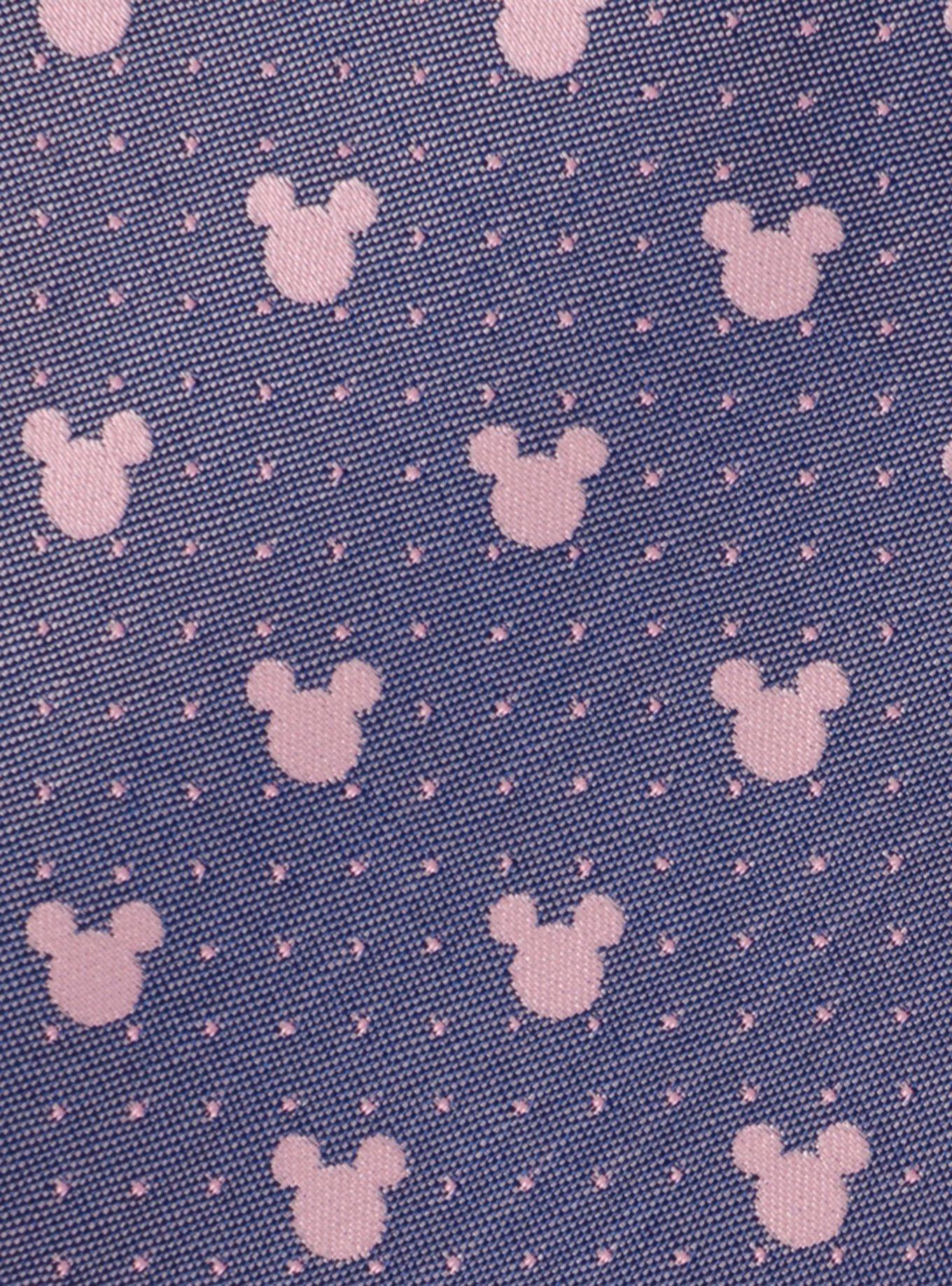 Disney Mickey Mouse Silhouette Purple Pink Dot Tie, , alternate