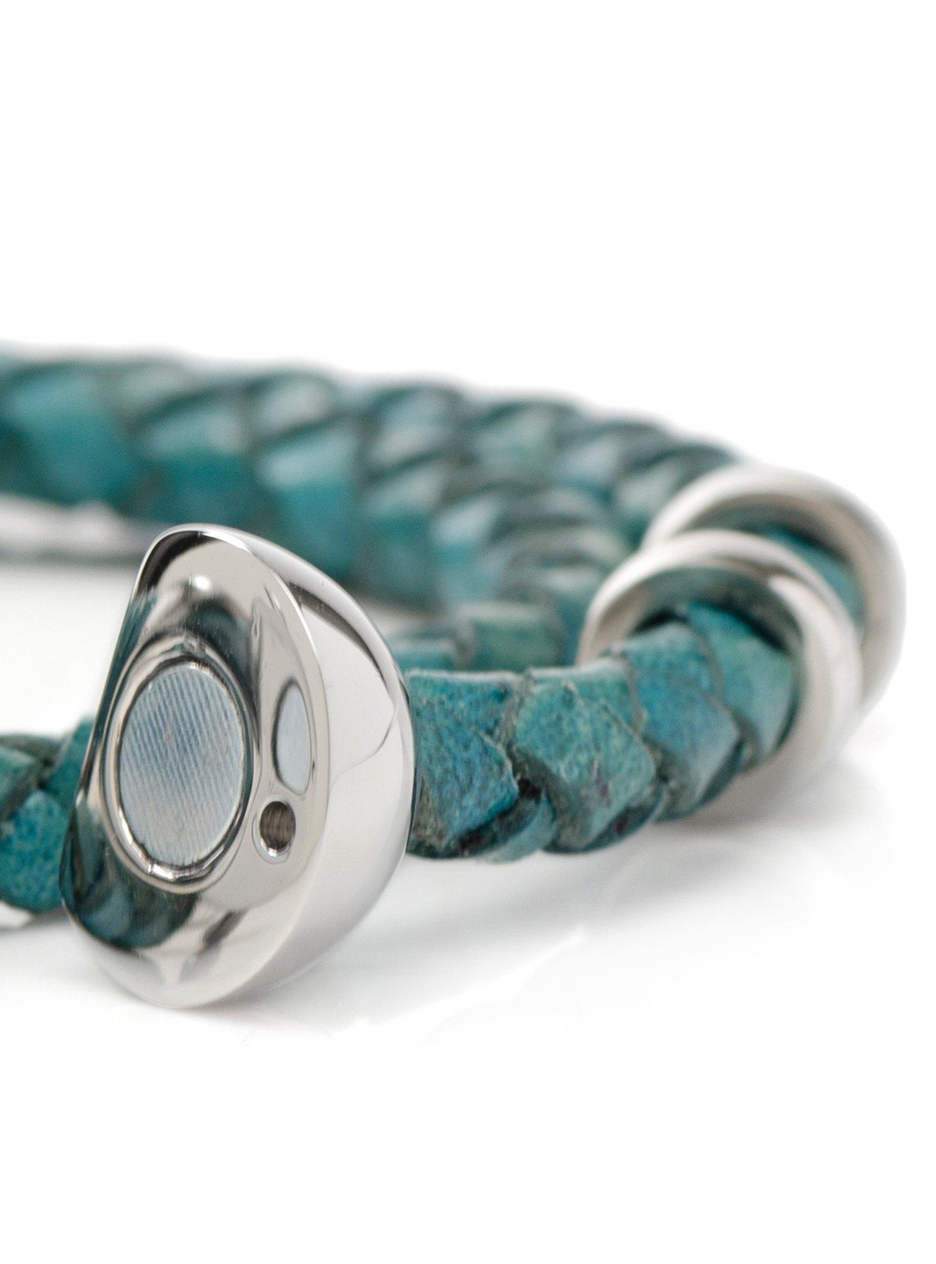 Disney Mickey Mouse Teal Double Wrapped Leather Bracelet, , alternate