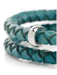 Disney Mickey Mouse Teal Double Wrapped Leather Bracelet, , alternate