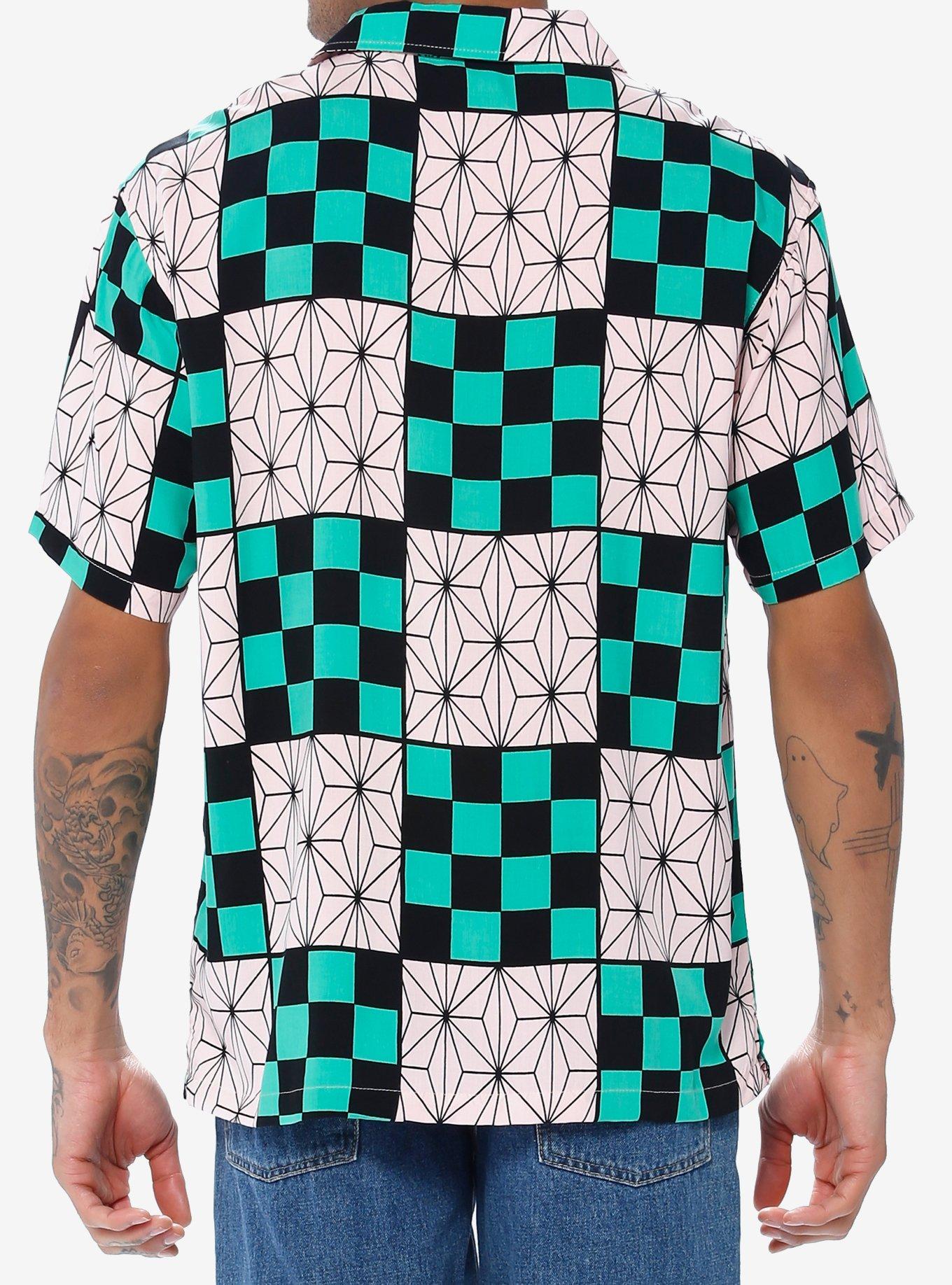 Demon Slayer: Kimetsu No Yaiba Kamado Patterns Woven Button-Up, MULTI, alternate