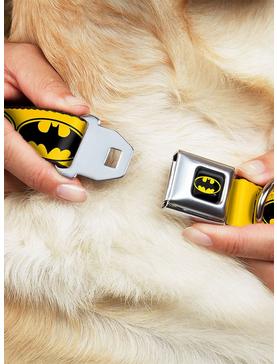 DC Comics Justice League Bat Signal 3 Yellow Black Yellow Seatbelt Buckle Pet Collar, , hi-res