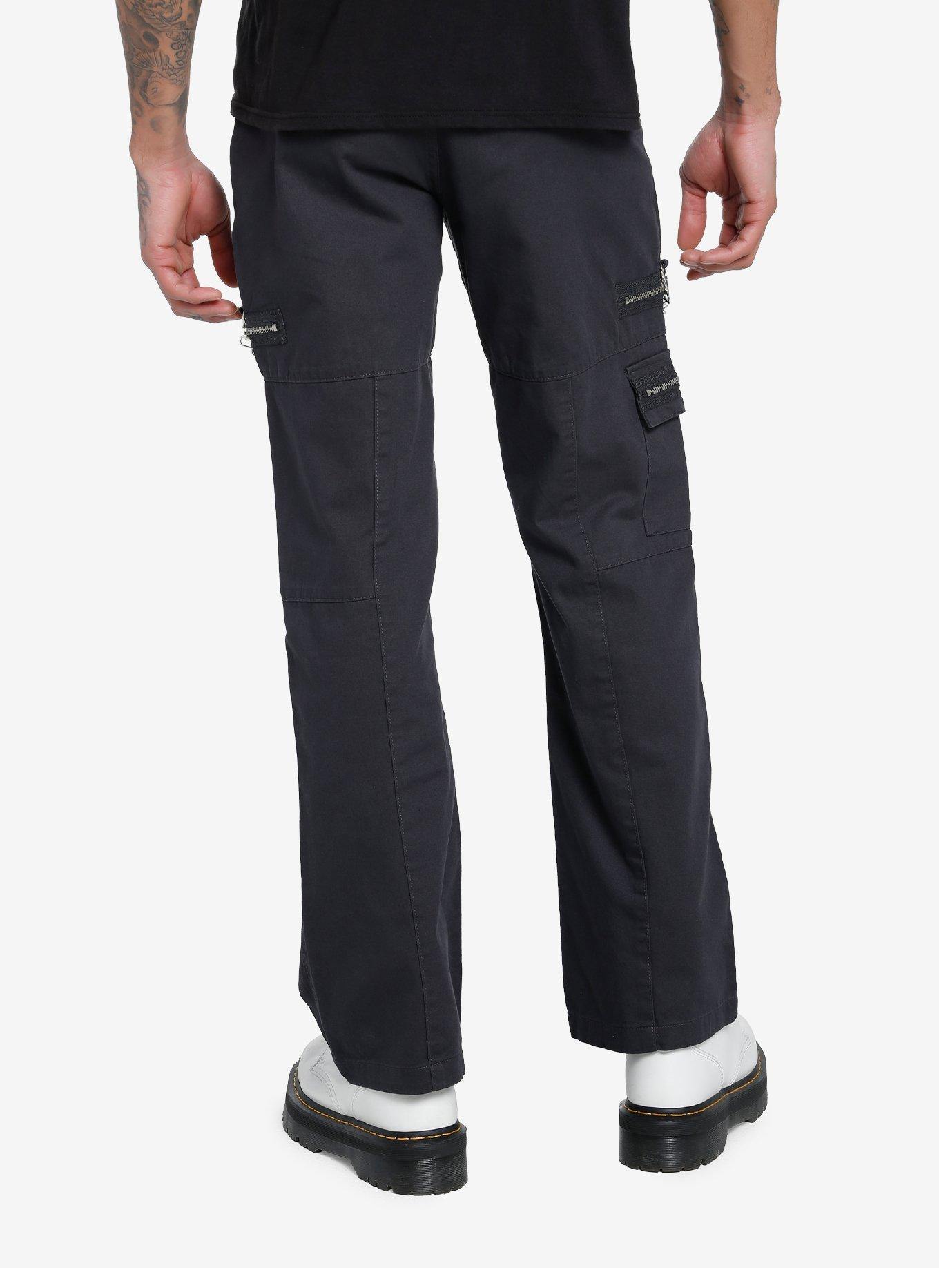 Grey Cargo Straight Leg Pants, GREY, alternate