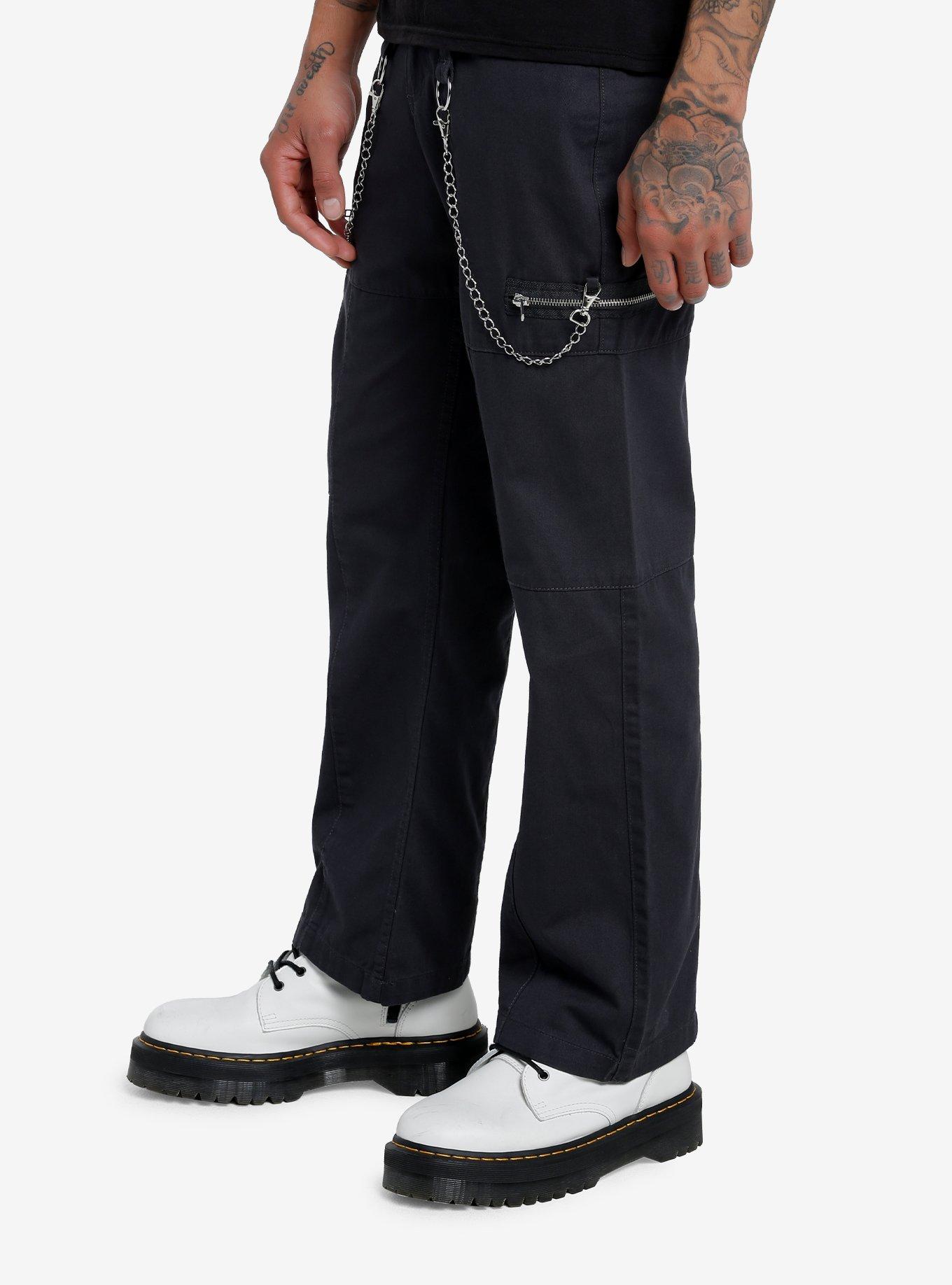 Grey Cargo Straight Leg Pants, GREY, alternate