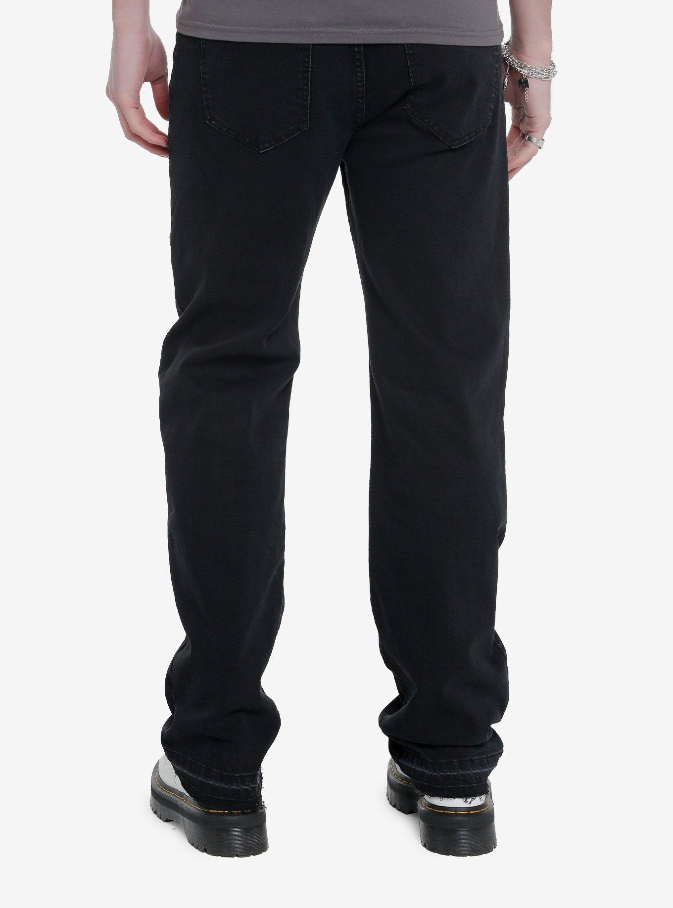 Black Star Slim Fit Denim Pants, BLACK, alternate