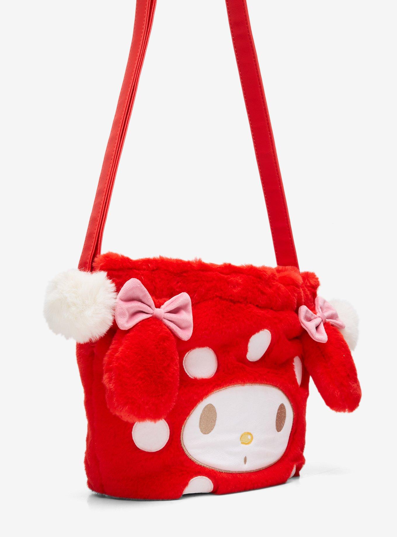 My Melody Mushroom Fuzzy Bucket Crossbody Bag, , alternate