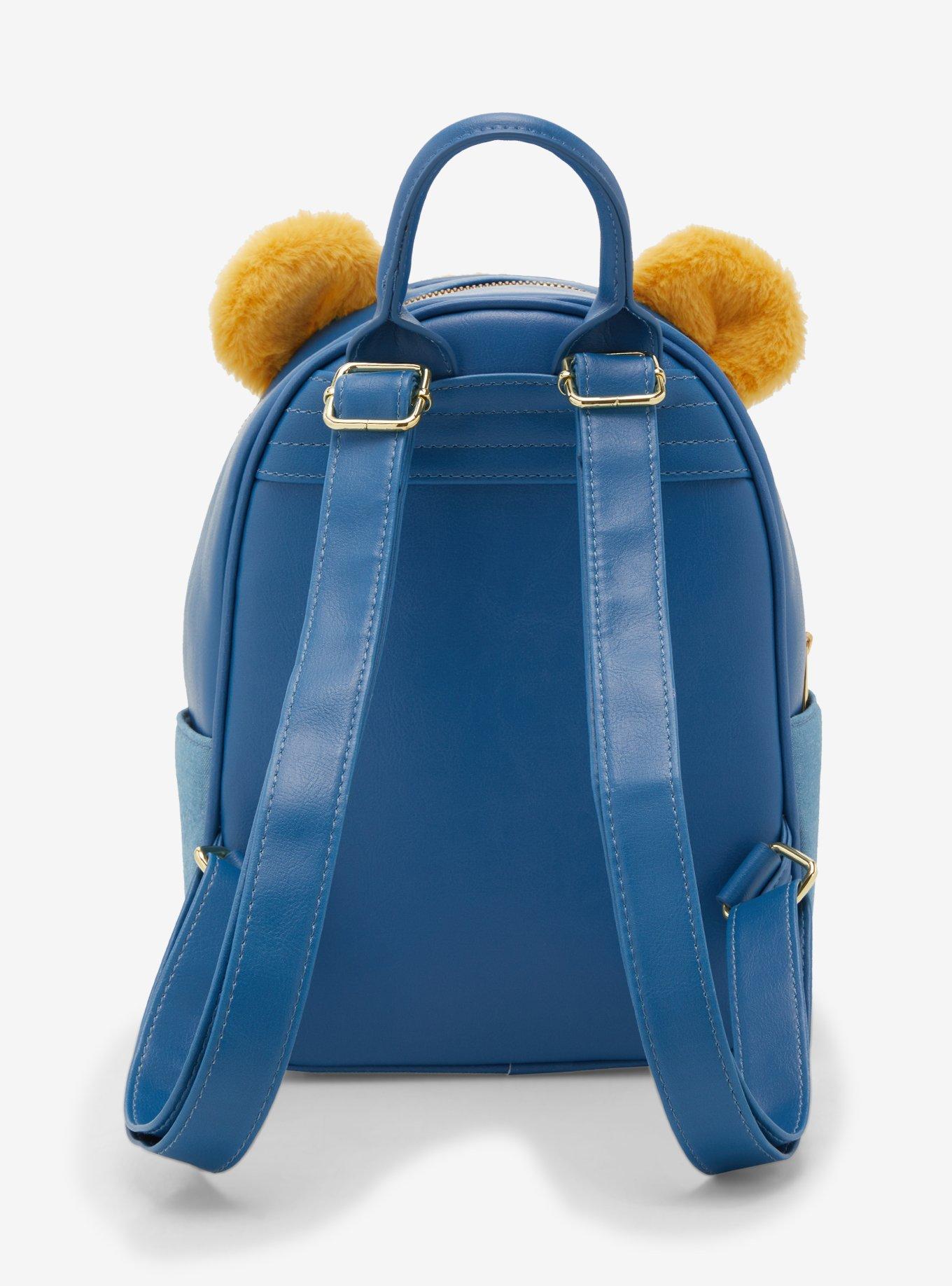 Disney Winnie The Pooh Plush Face Overalls Mini Backpack, , alternate