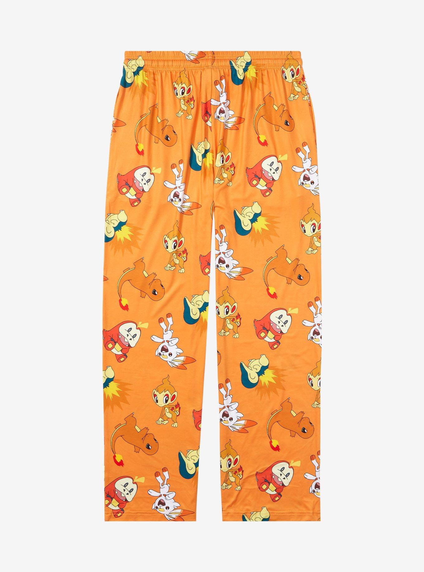 Pok&eacute;mon Fire Type Allover Print Plus Size Sleep Pants - BoxLunch Exclusive, ORANGE, alternate