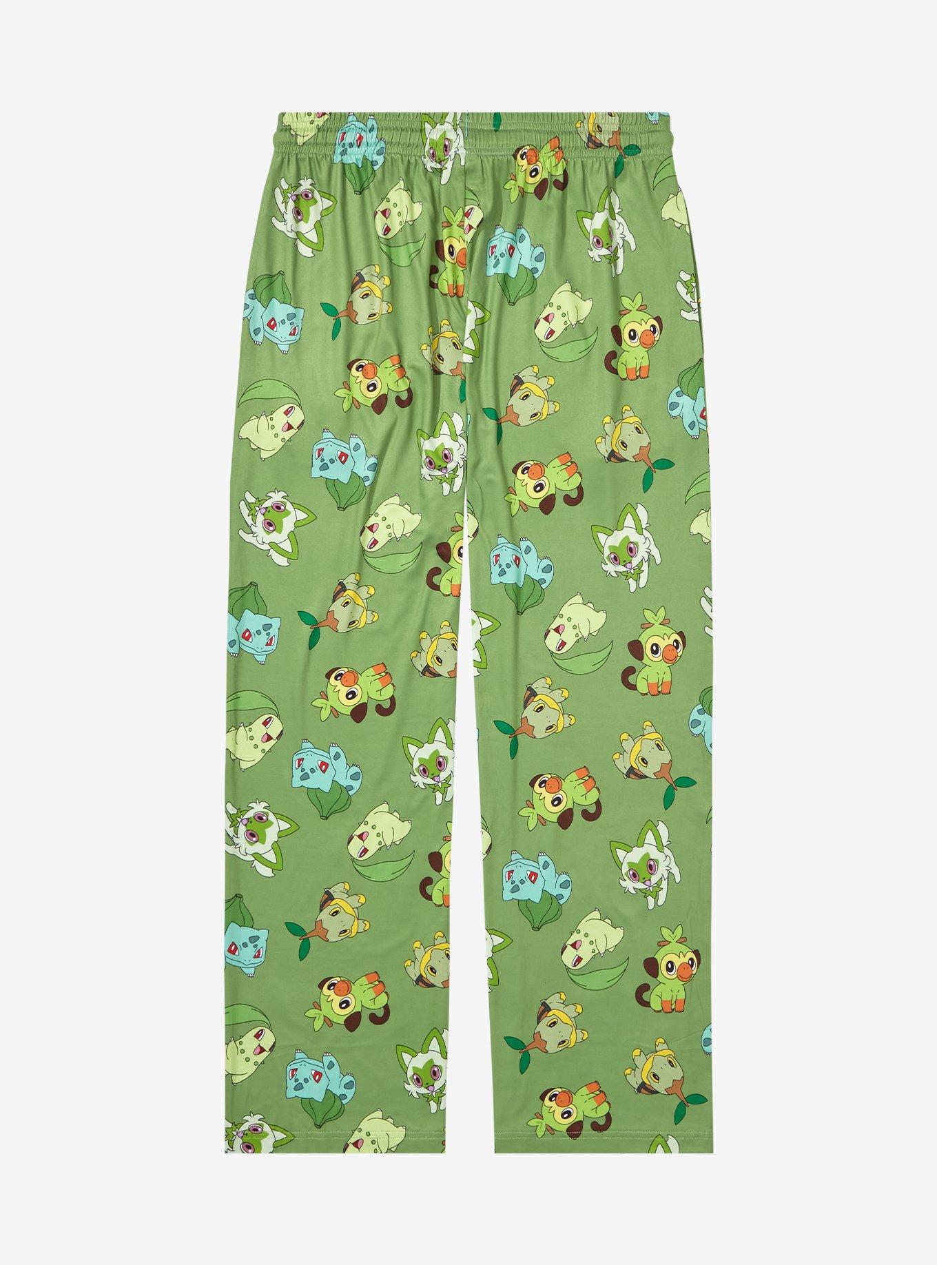 Pok&eacute;mon Grass Type Allover Print Plus Size Sleep Pants - BoxLunch Exclusive, SAGE, alternate
