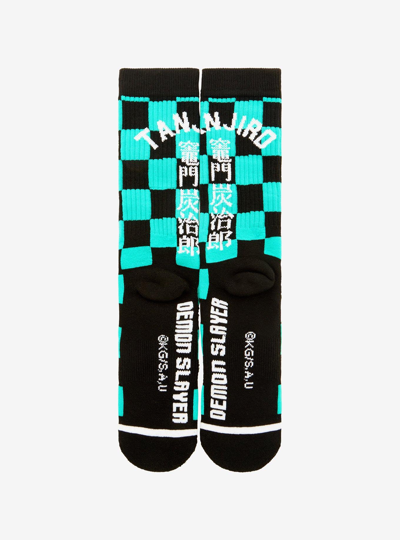 Demon Slayer: Kimetsu no Yaiba Tanjiro Kamado Checkered Crew Socks - BoxLunch Exclusive , , alternate