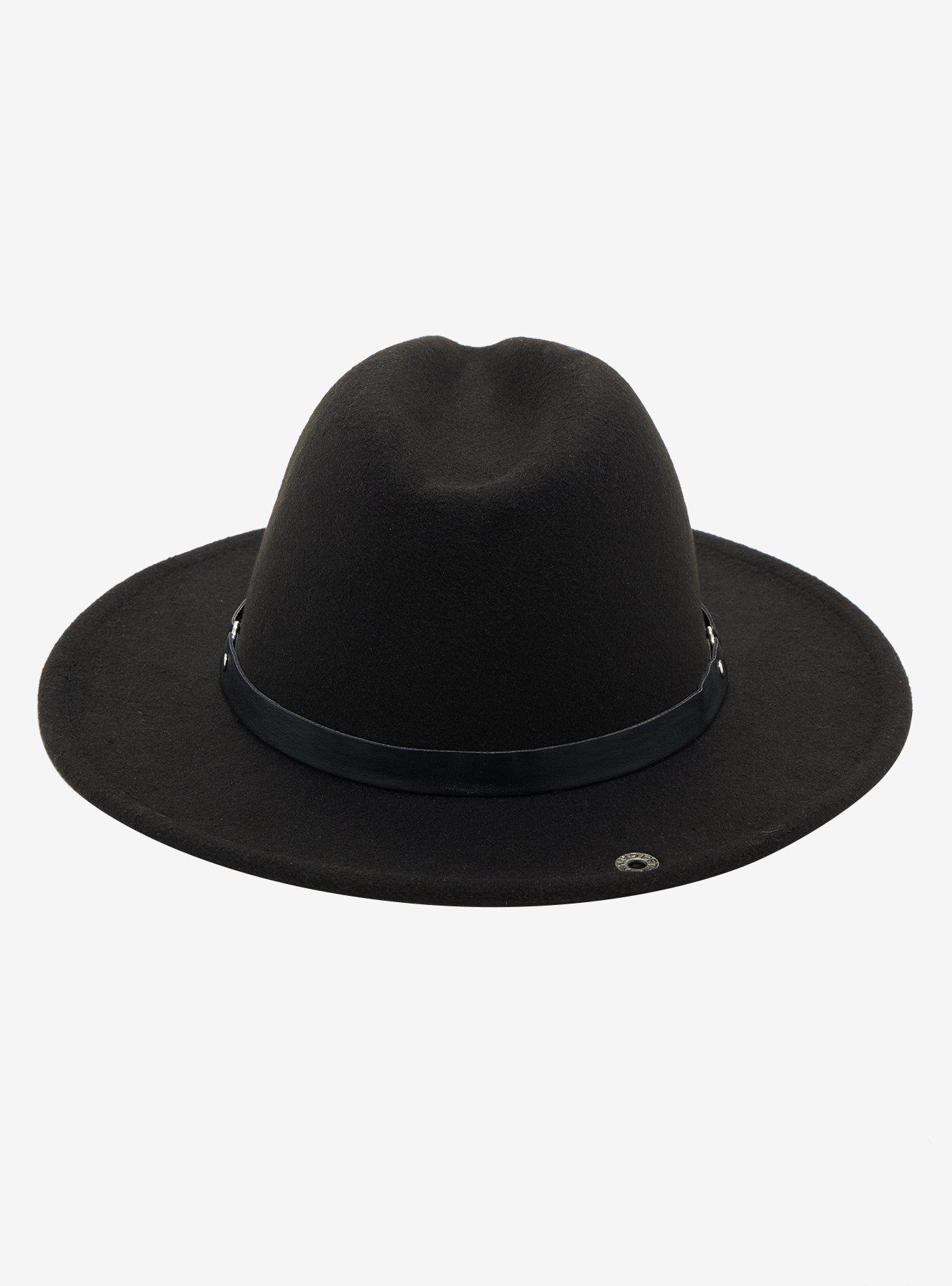 Black Skull O-Ring Fedora, , alternate