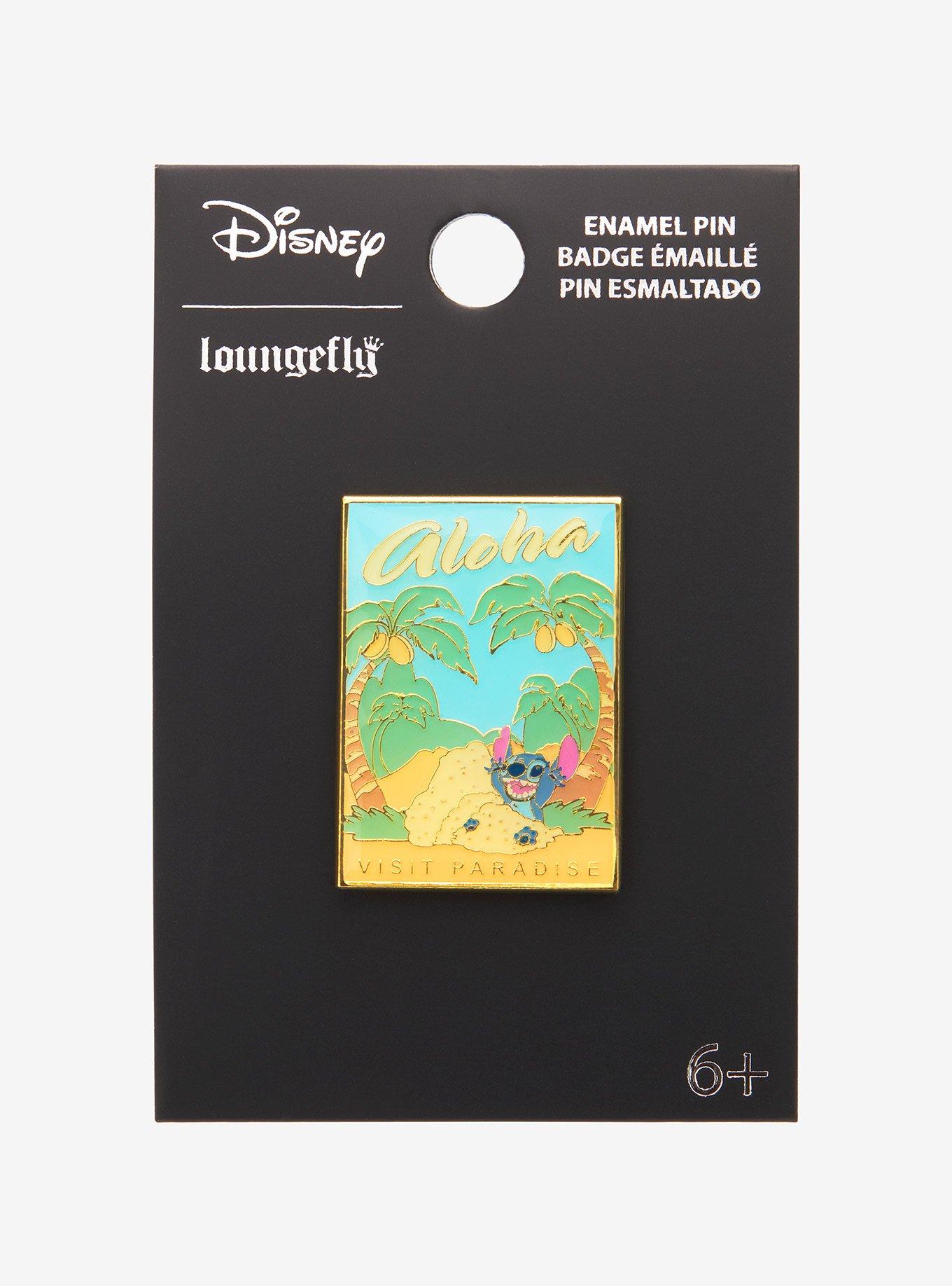 Loungefly Disney Lilo & Stitch Visit Paradise Poster Enamel Pin - BoxLunch Exclusive, , alternate