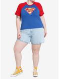 DC Comics The Flash Supergirl Logo Girls Raglan T-Shirt Plus Size, MULTI, alternate