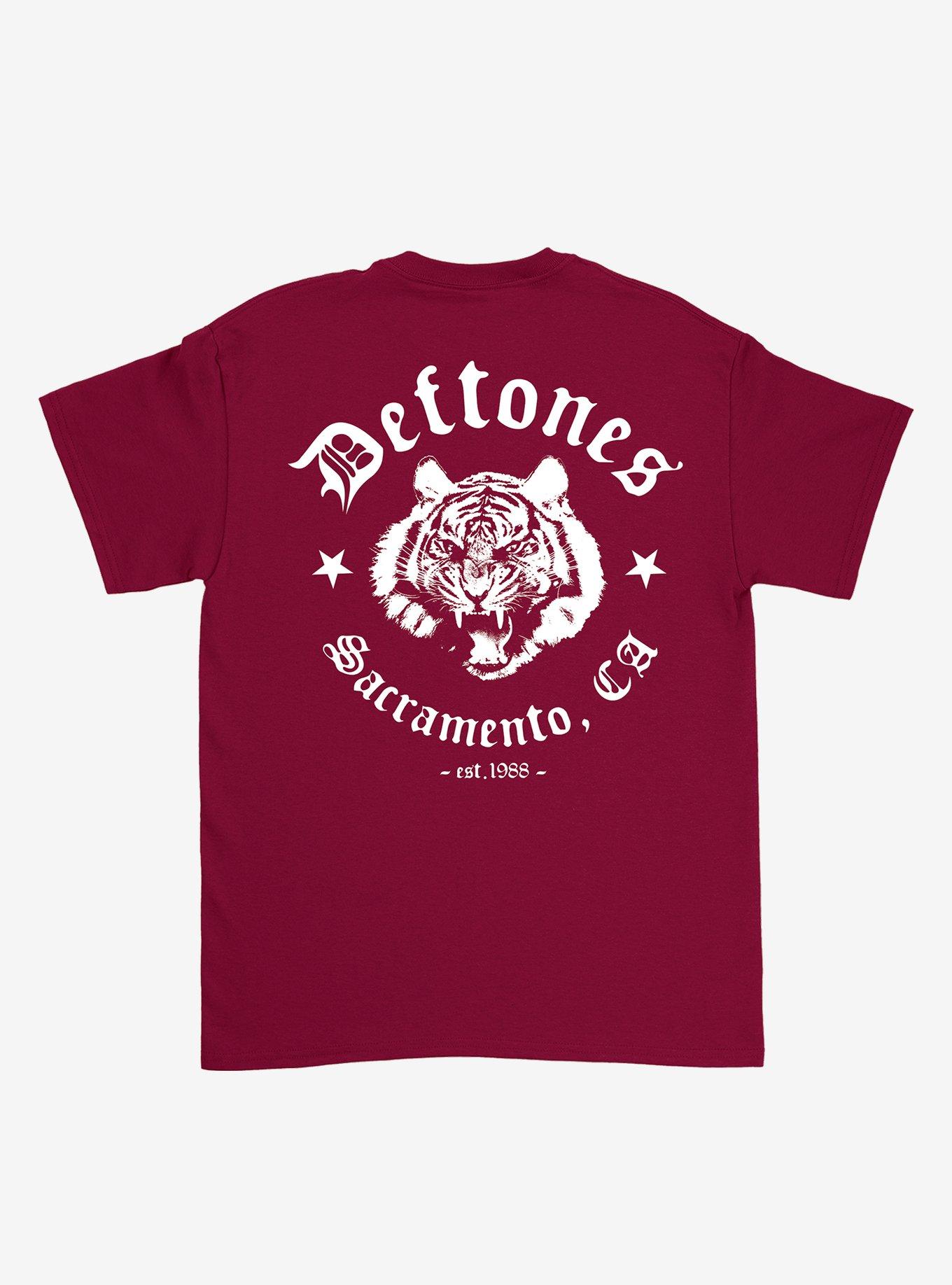 Deftones Text Logo T-Shirt, MAROON, alternate