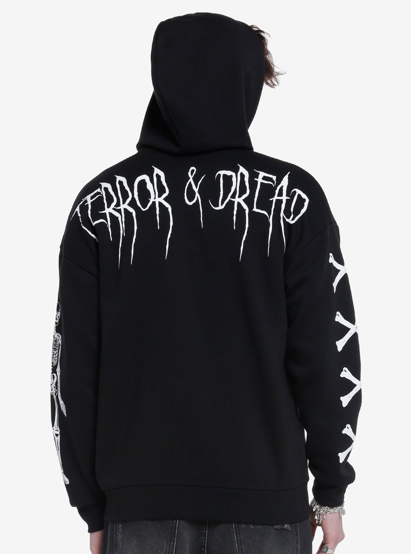 Punk Art Hoodie, BLACK  WHITE, alternate
