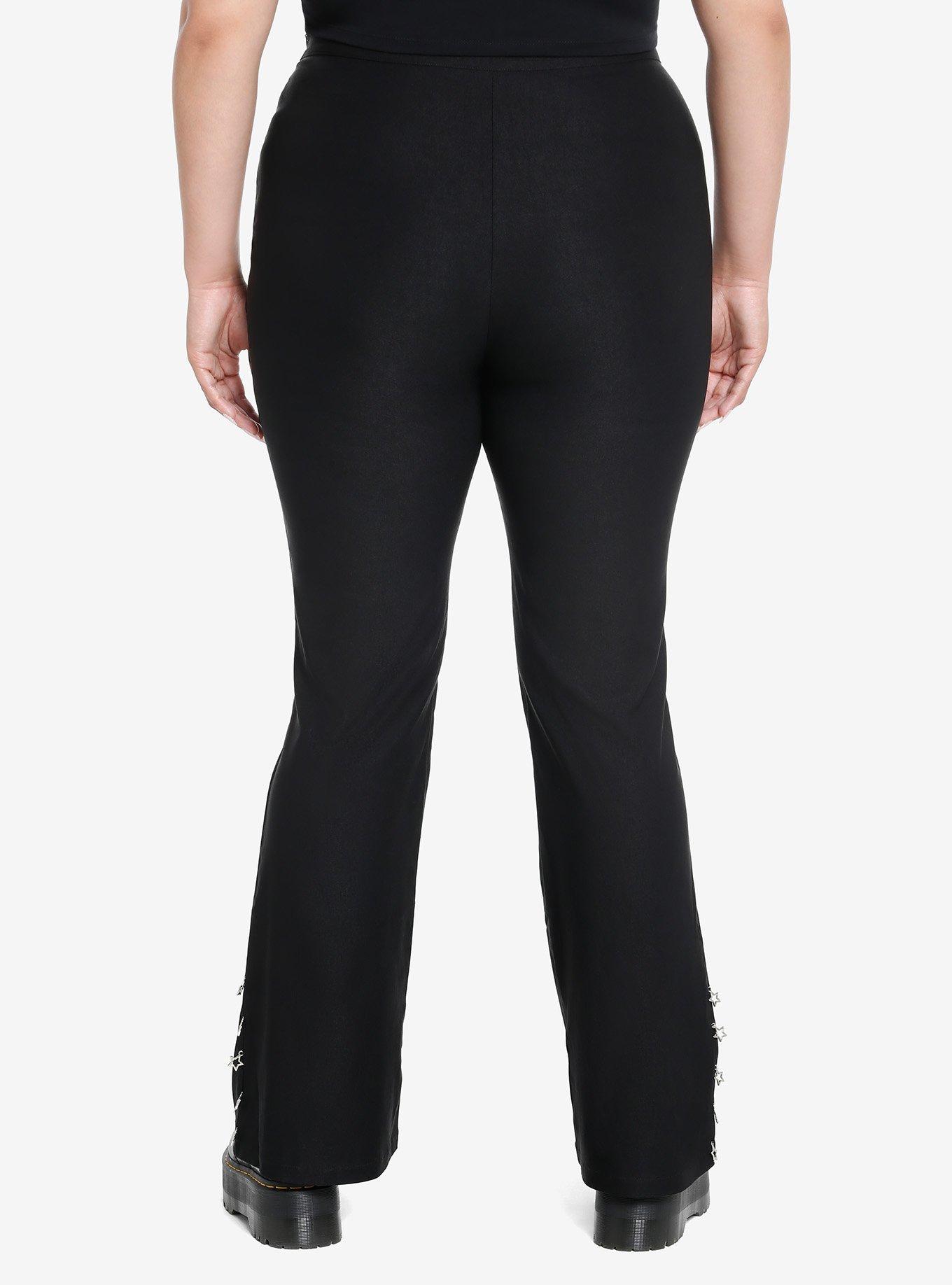 Star Chain Flare Leggings Plus Size, BLACK, alternate