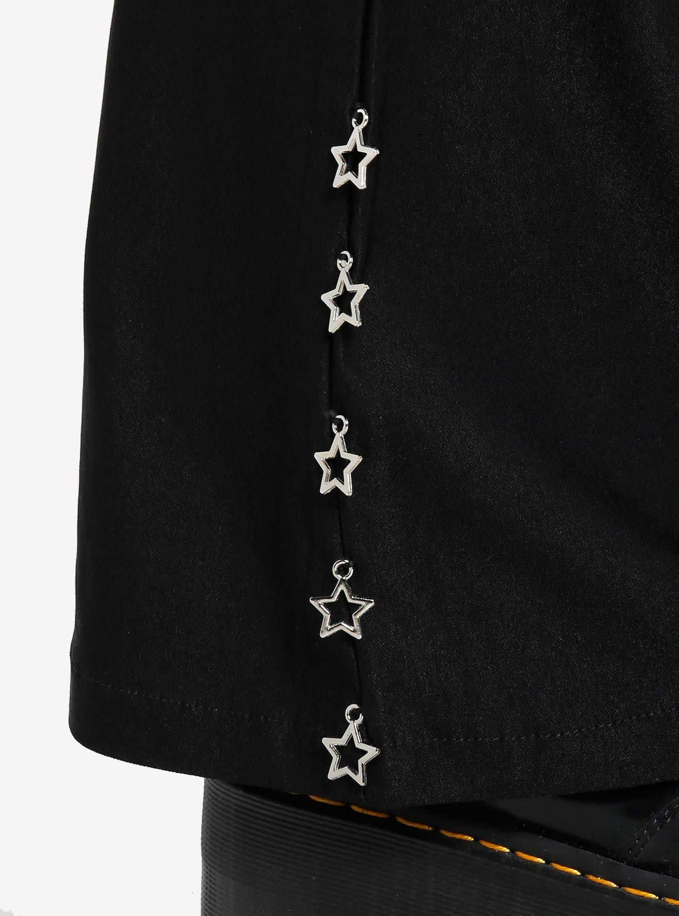 Star Chain Flare Leggings Plus Size, BLACK, alternate