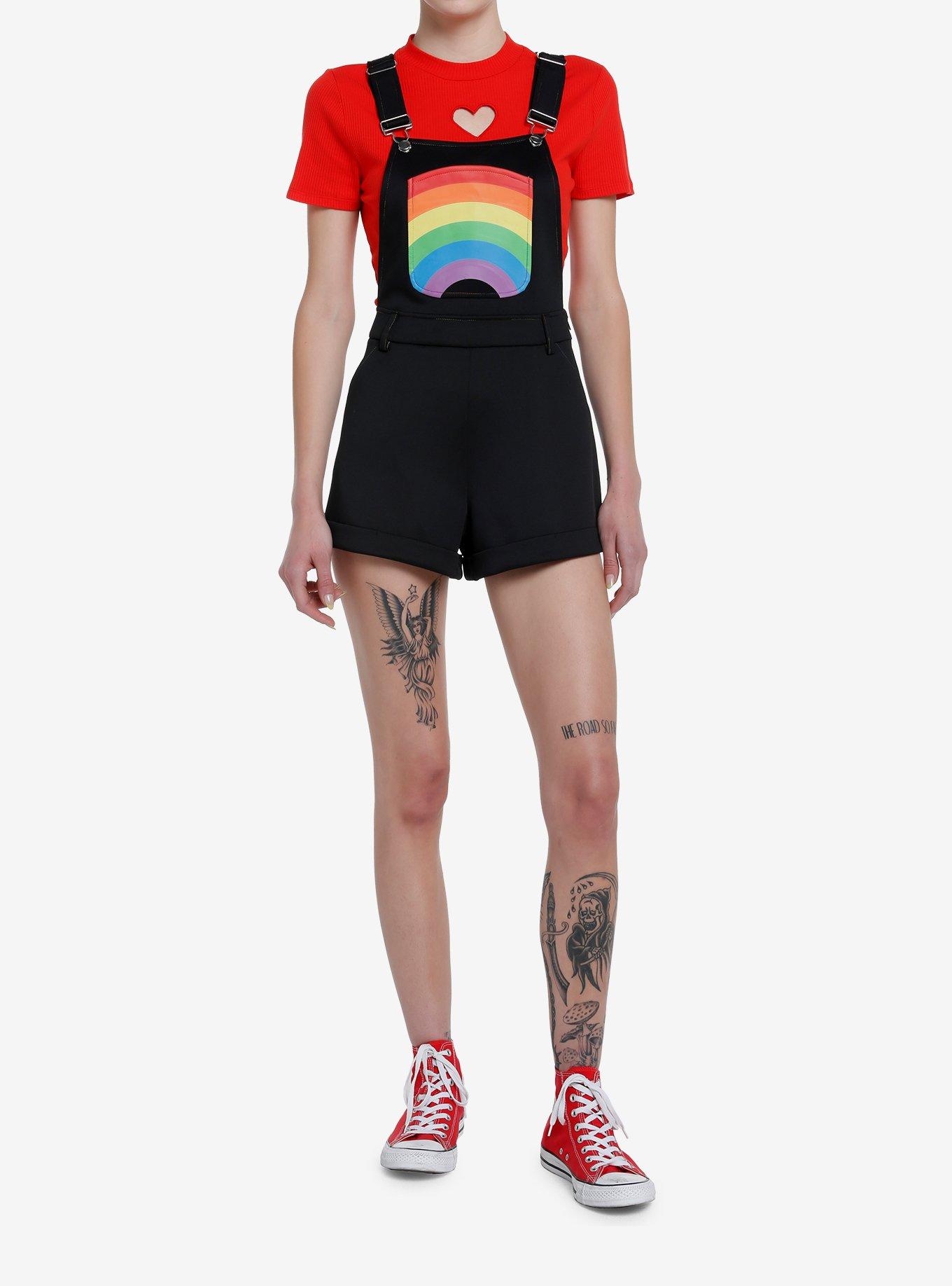 Rainbow Black Shortalls, RAINBOW, alternate
