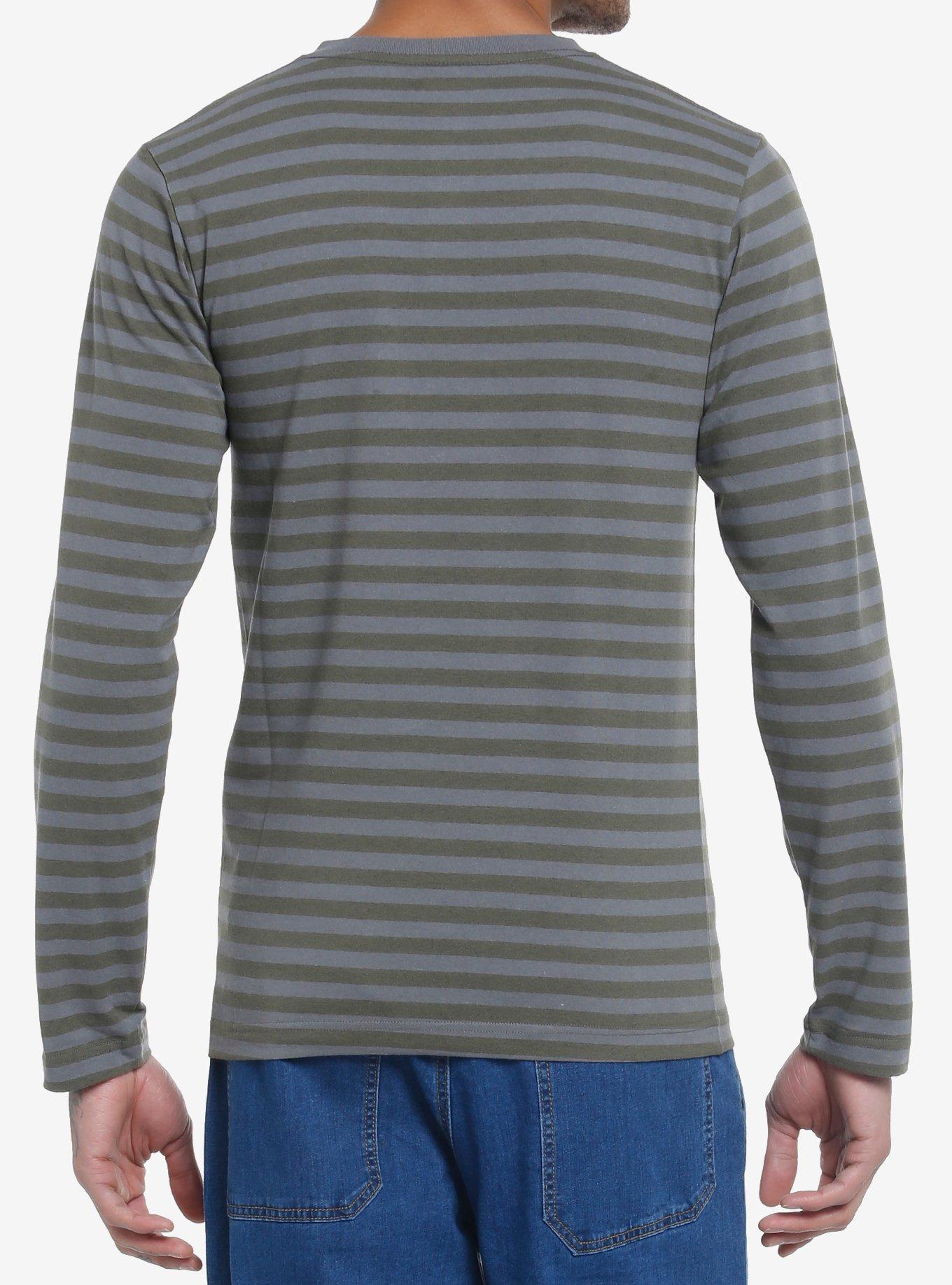 Grey & Green Stripe Star Long-Sleeve T-Shirt, GREEN, alternate