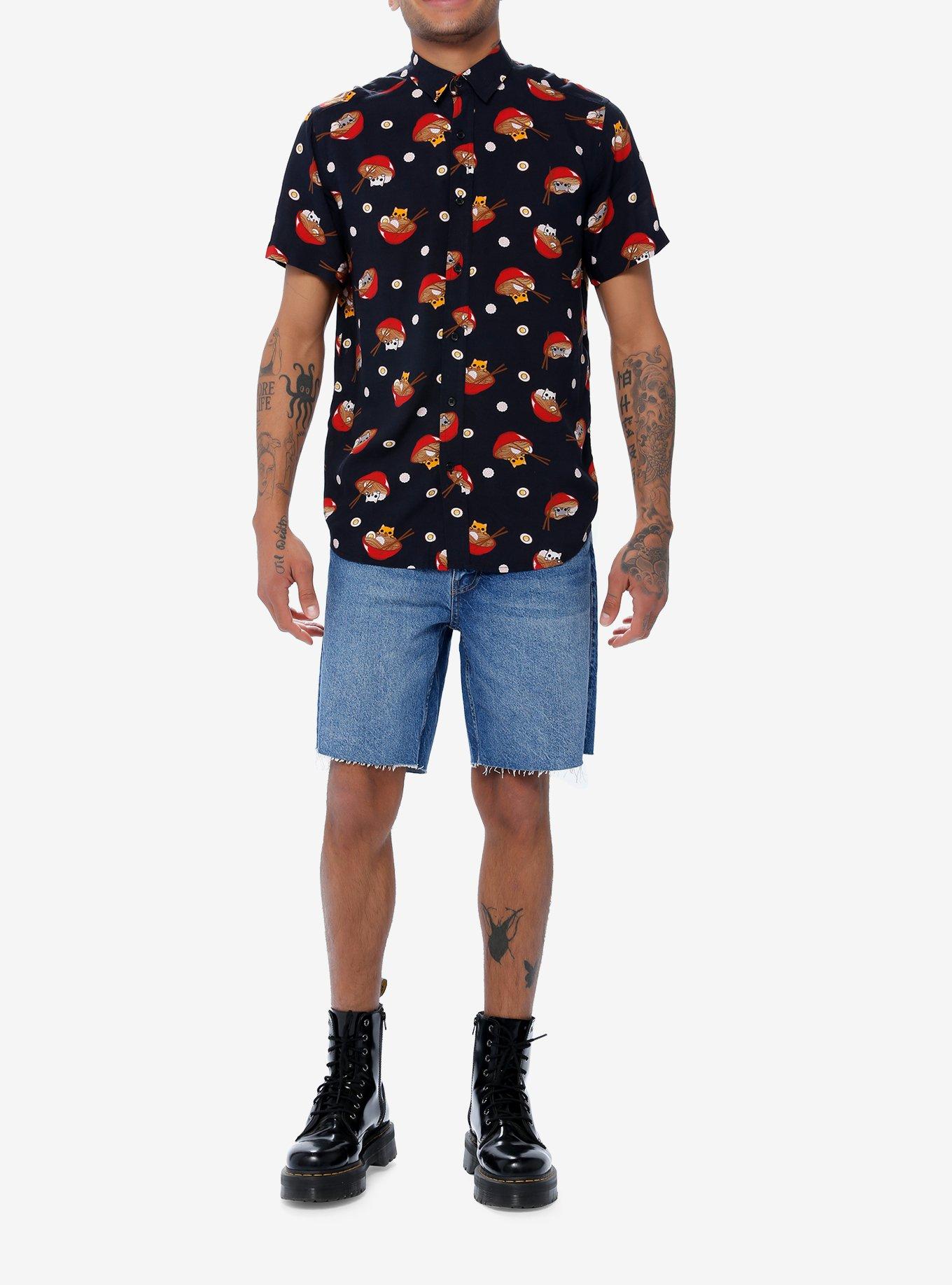 Kitty Ramen Woven Button-Up, , hi-res