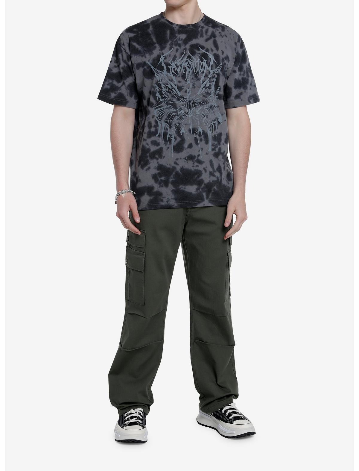 Warped Butterfly Grey Tie-Dye T-Shirt, BROWN, alternate