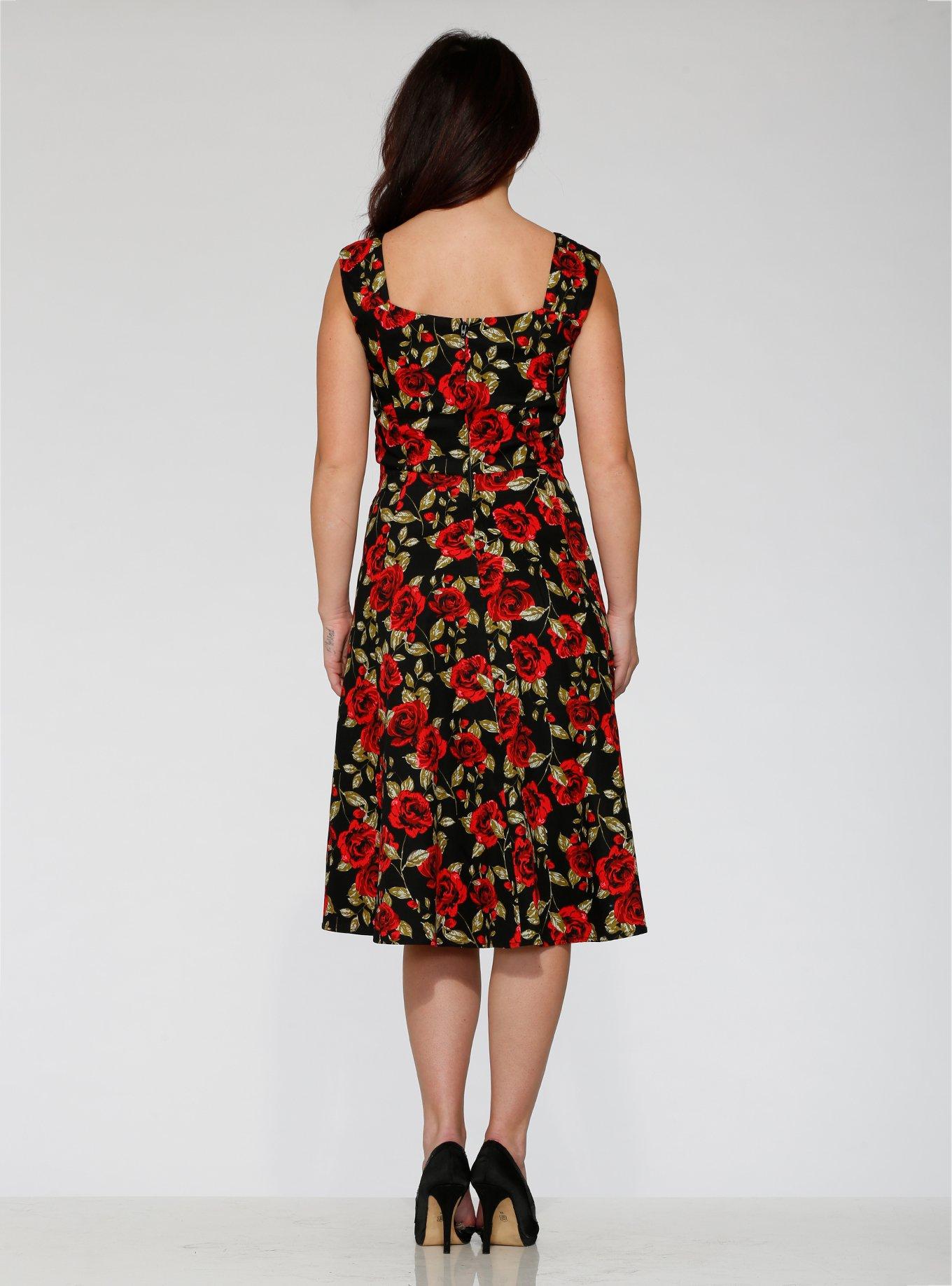 Black Red Rose Dress