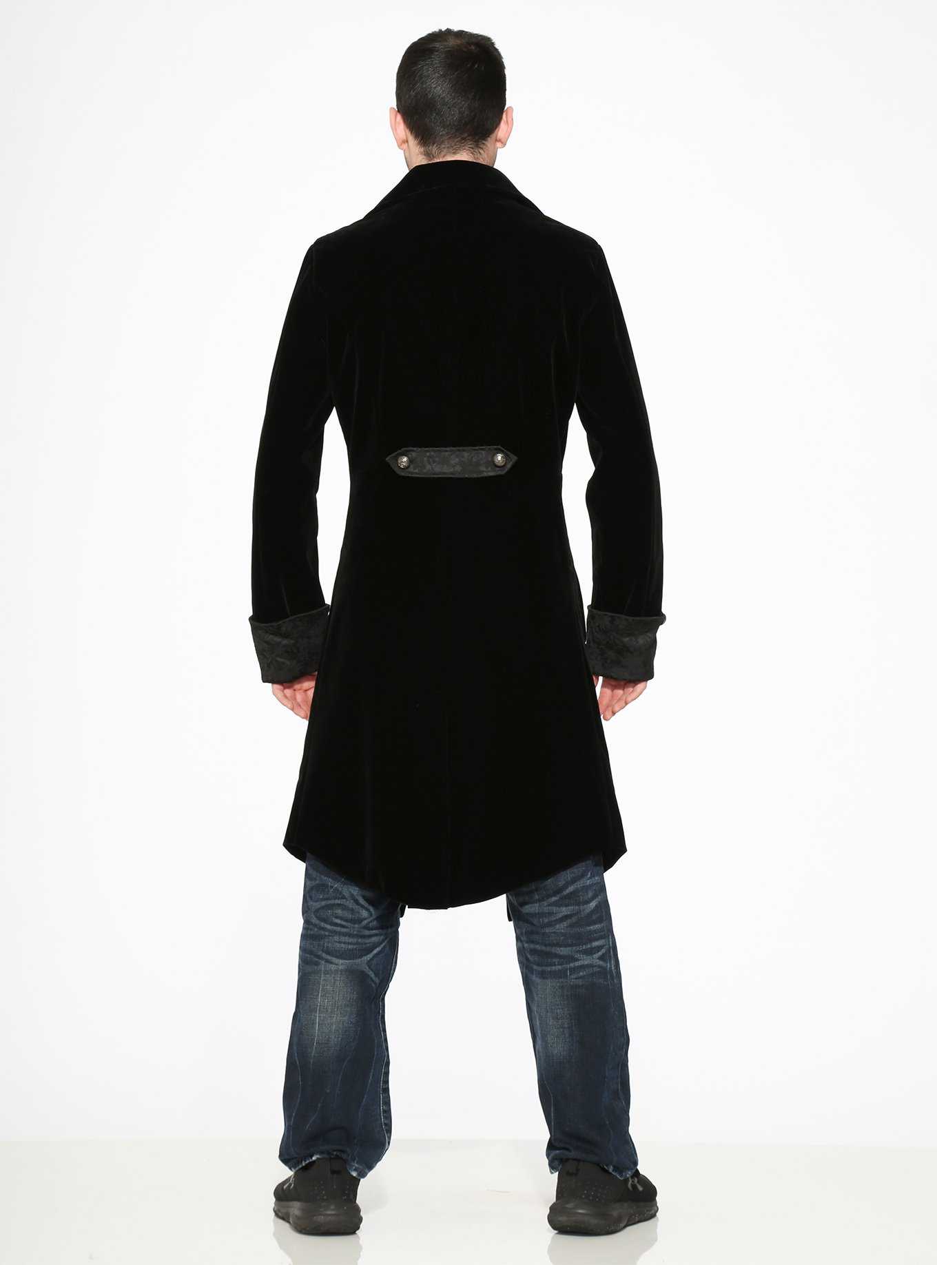 Black Velvet Mens Coat, , hi-res