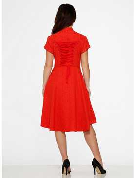 Red Jacquard HiLo Dress, , hi-res