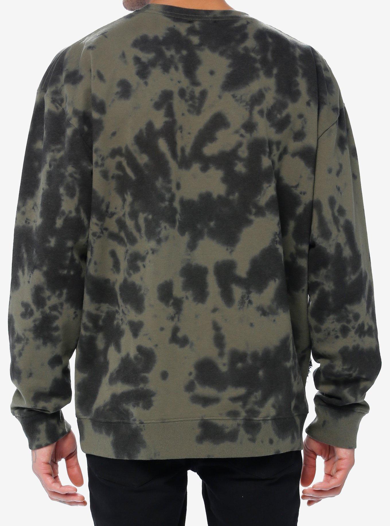 Green Wash Star Sweatshirt, GREEN, alternate