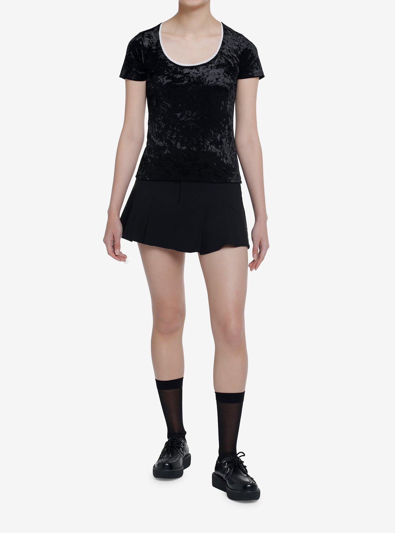 Black Velvet Girls Top, BLACK, alternate