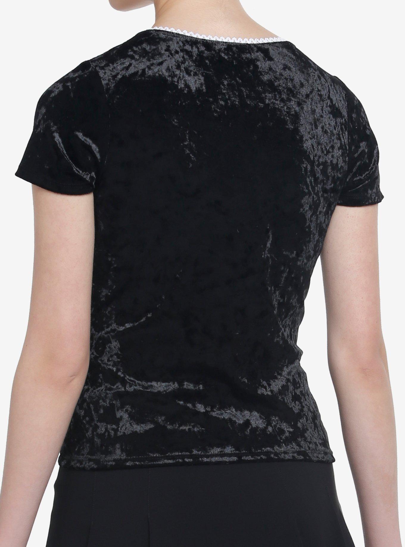 Black Velvet Girls Top, BLACK, alternate