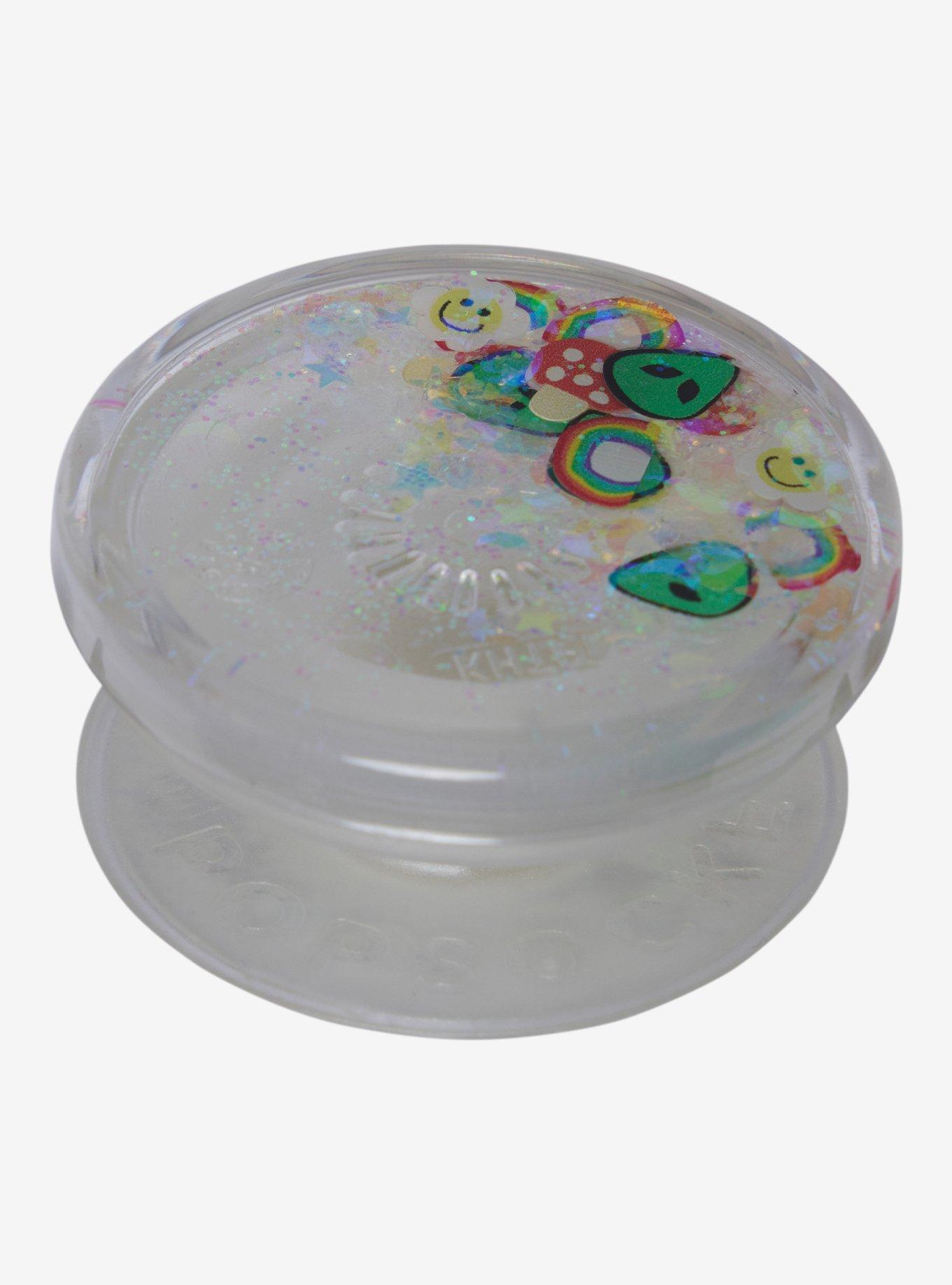PopSockets Alien Rainbow Glitter Phone Grip & Stand, , alternate