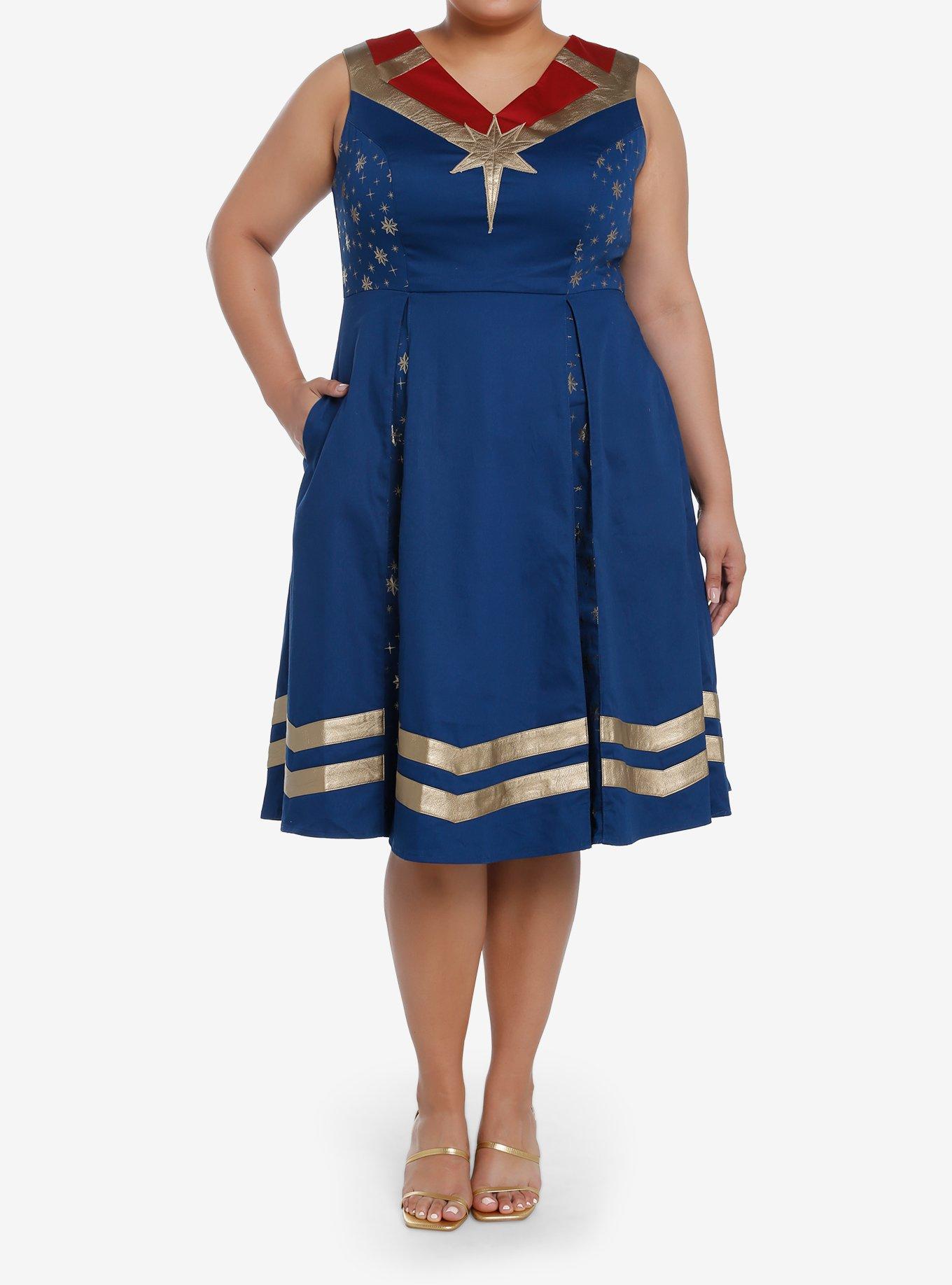 Her Universe Marvel The Marvels Captain Marvel Retro Dress Her Universe Exclusive, MULTI, alternate