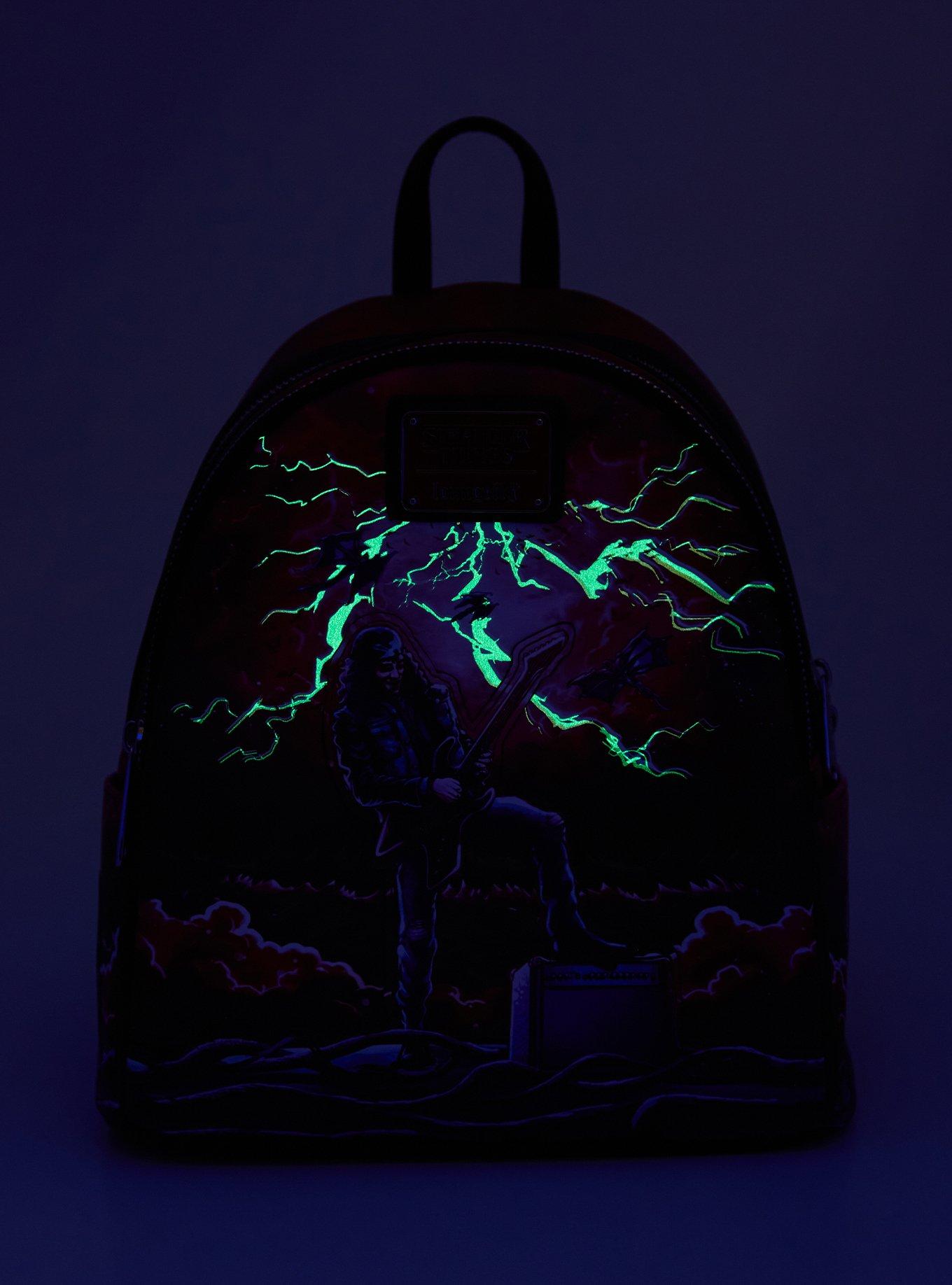 Loungefly Stranger Things Eddie Munson Scenic Glow-in-the-Dark Mini Backpack, , alternate