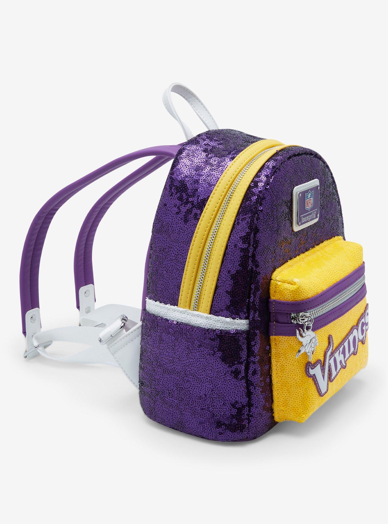 Loungefly NFL Minnesota Vikings Sequin Mini Backpack, , alternate