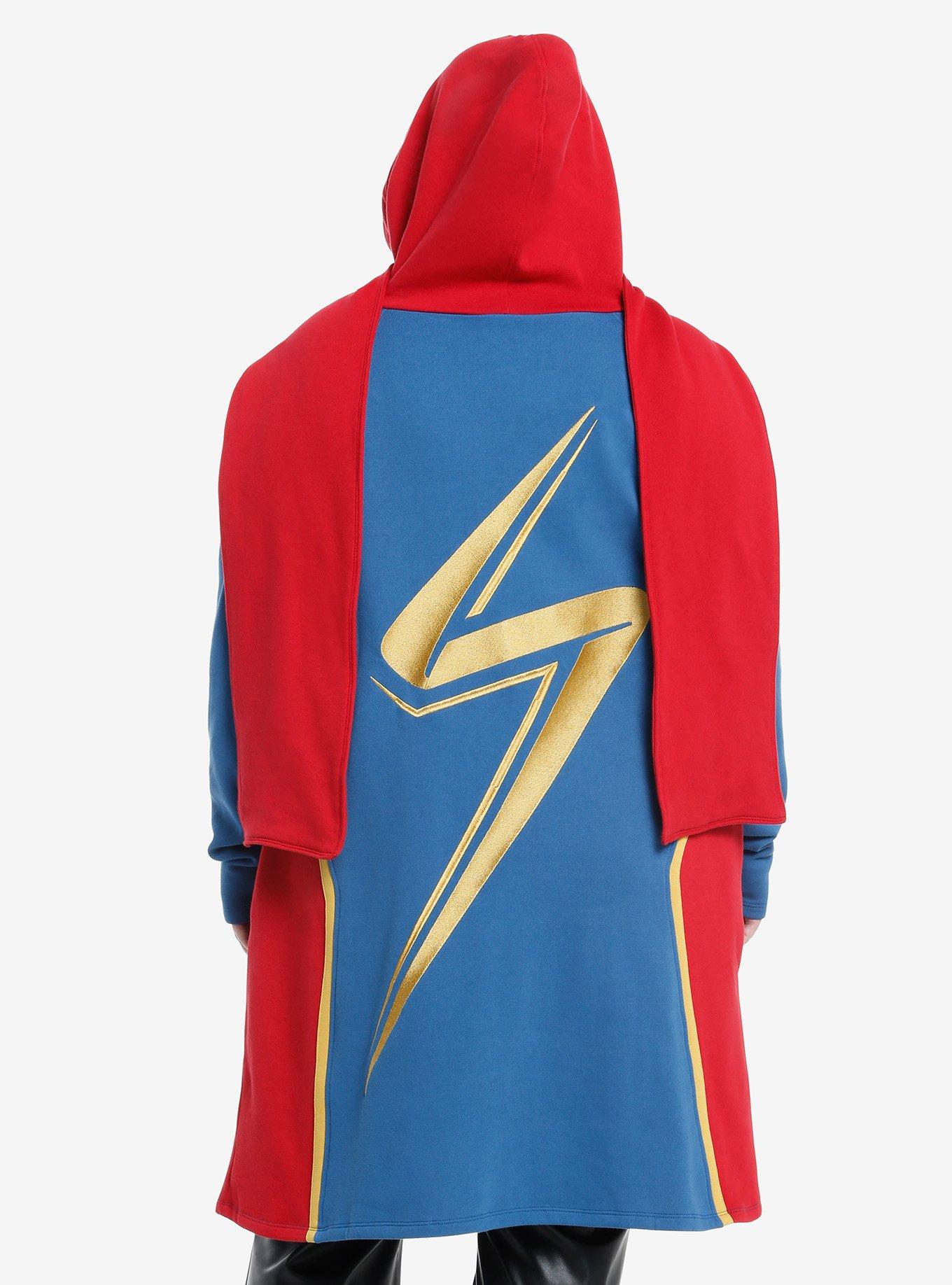 Her Universe Marvel The Marvels Ms. Marvel Hooded Scarf Long Cardigan Plus Size, , hi-res