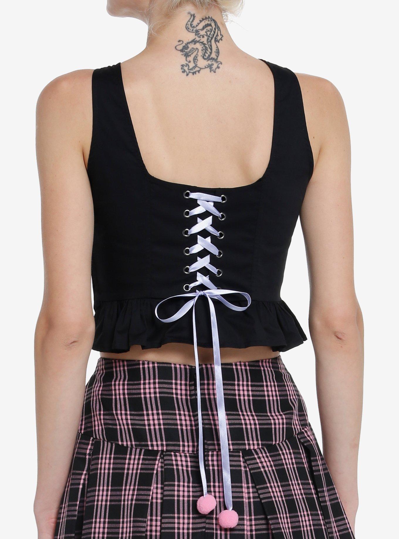 Kuromi Pom Pom Corset Top, MULTI, alternate