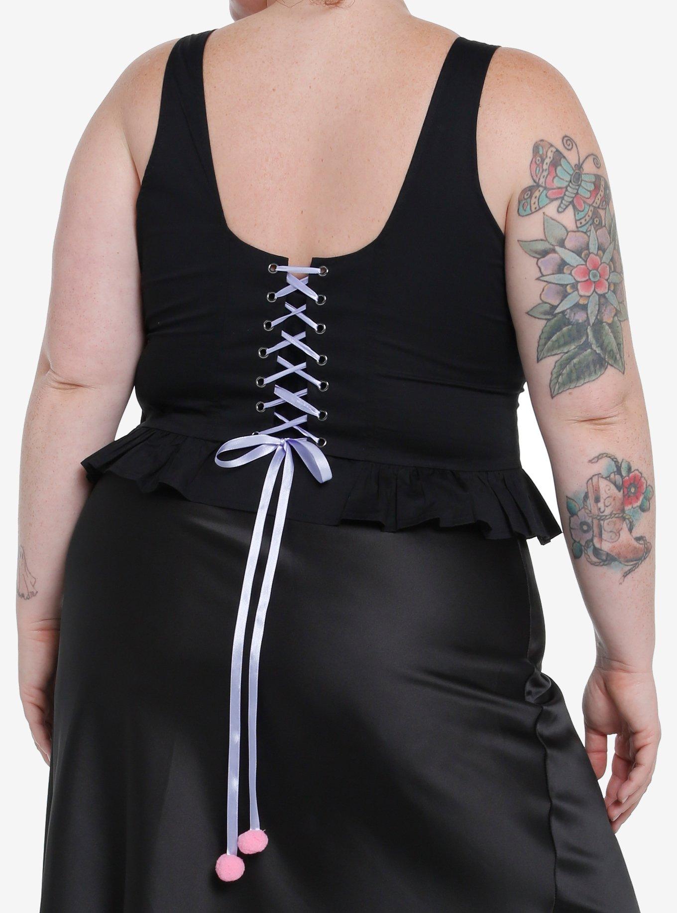 Kuromi Pom Pom Corset Top Plus Size, MULTI, alternate