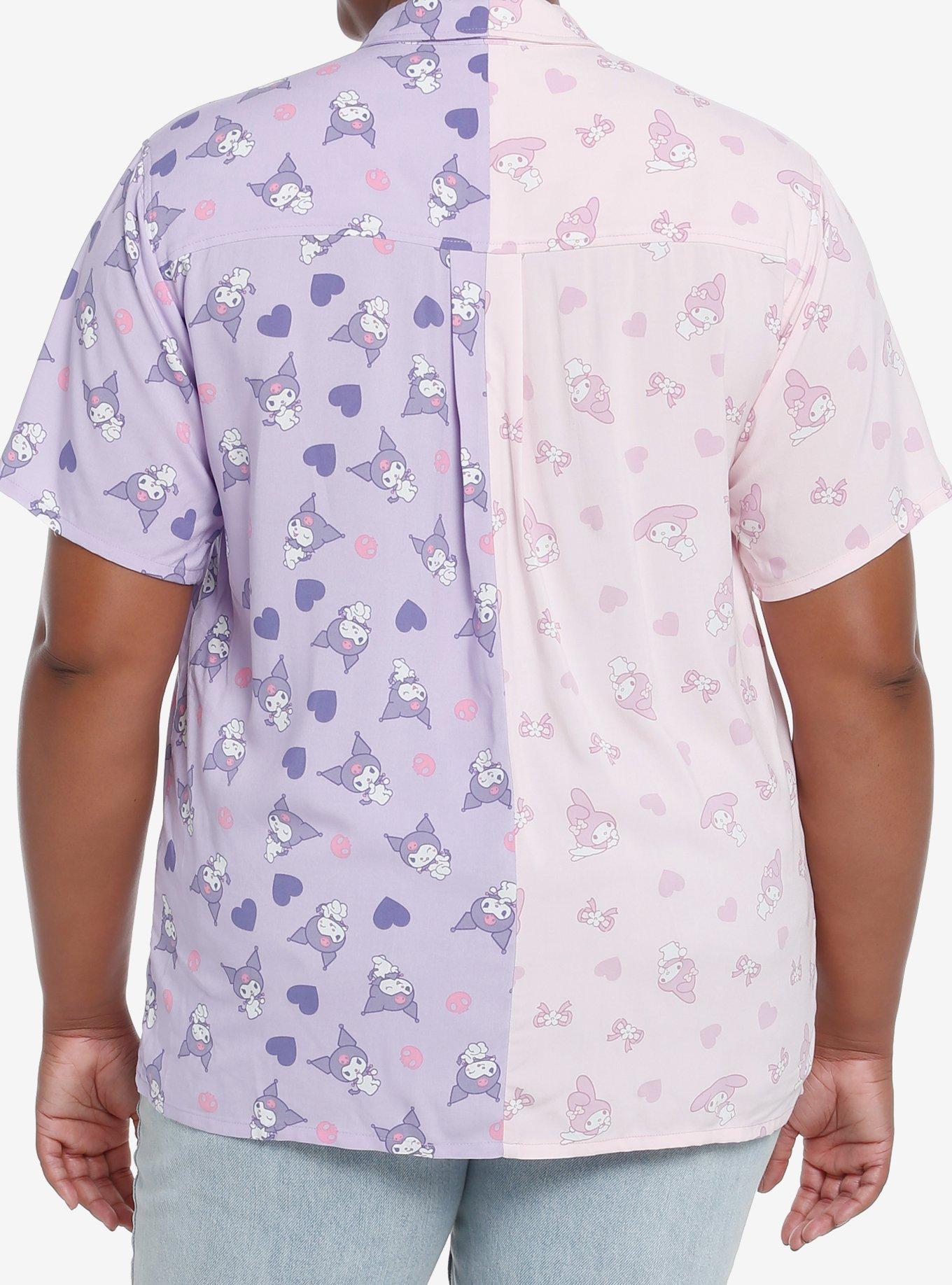 My Melody & Kuromi Split Girls Oversized Woven Button-Up Plus Size, MULTI, alternate