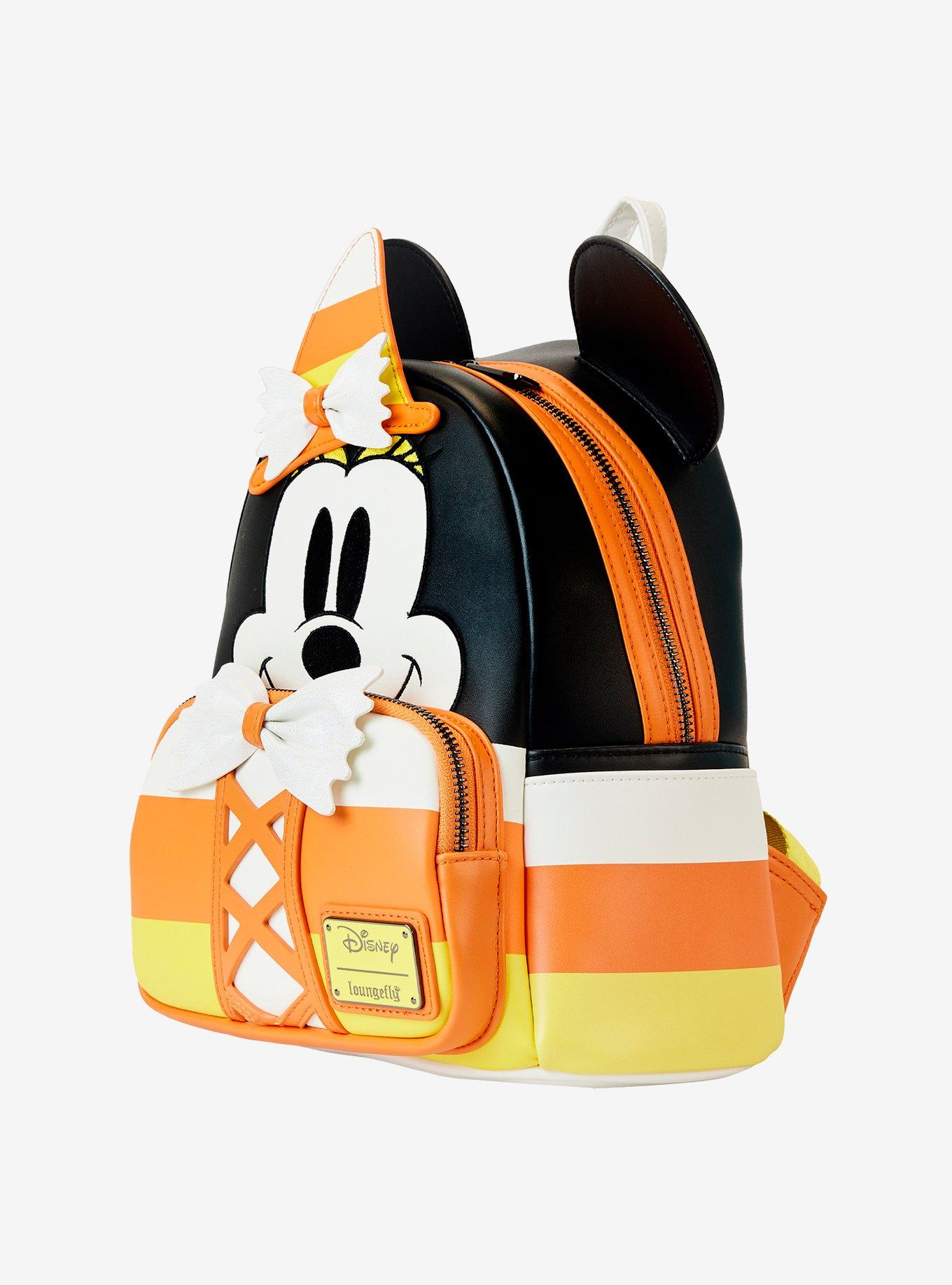 Loungefly Disney Minnie Mouse Candy Corn Glow-in-the-Dark Mini Backpack, , alternate
